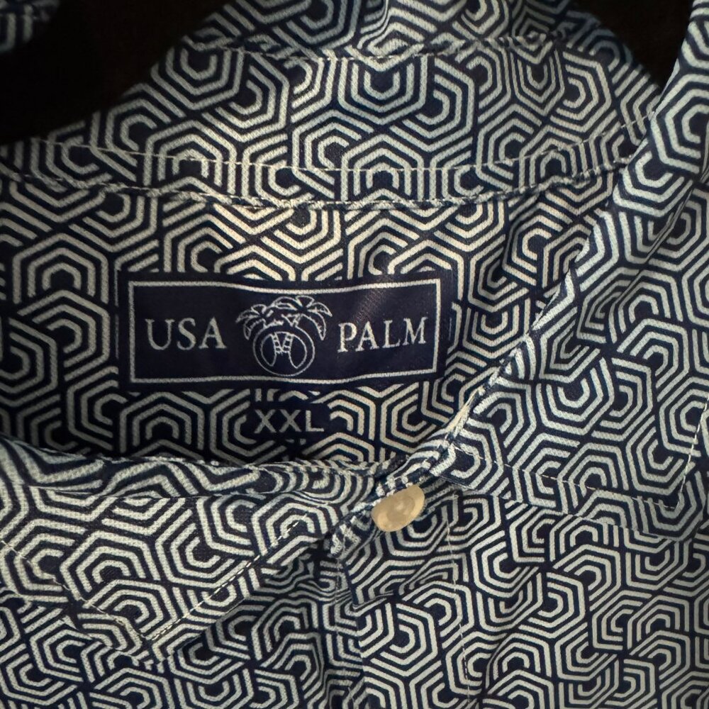 Usa Palm Button Down Xxl Performance Material Lik… - image 2